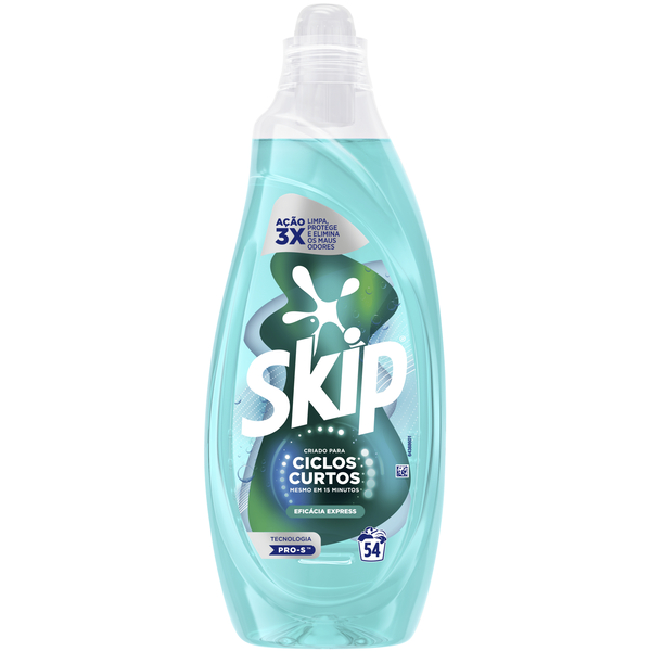Detergente Máquina Roupa Líquido Ciclos Curtos Eficácia Express Skip