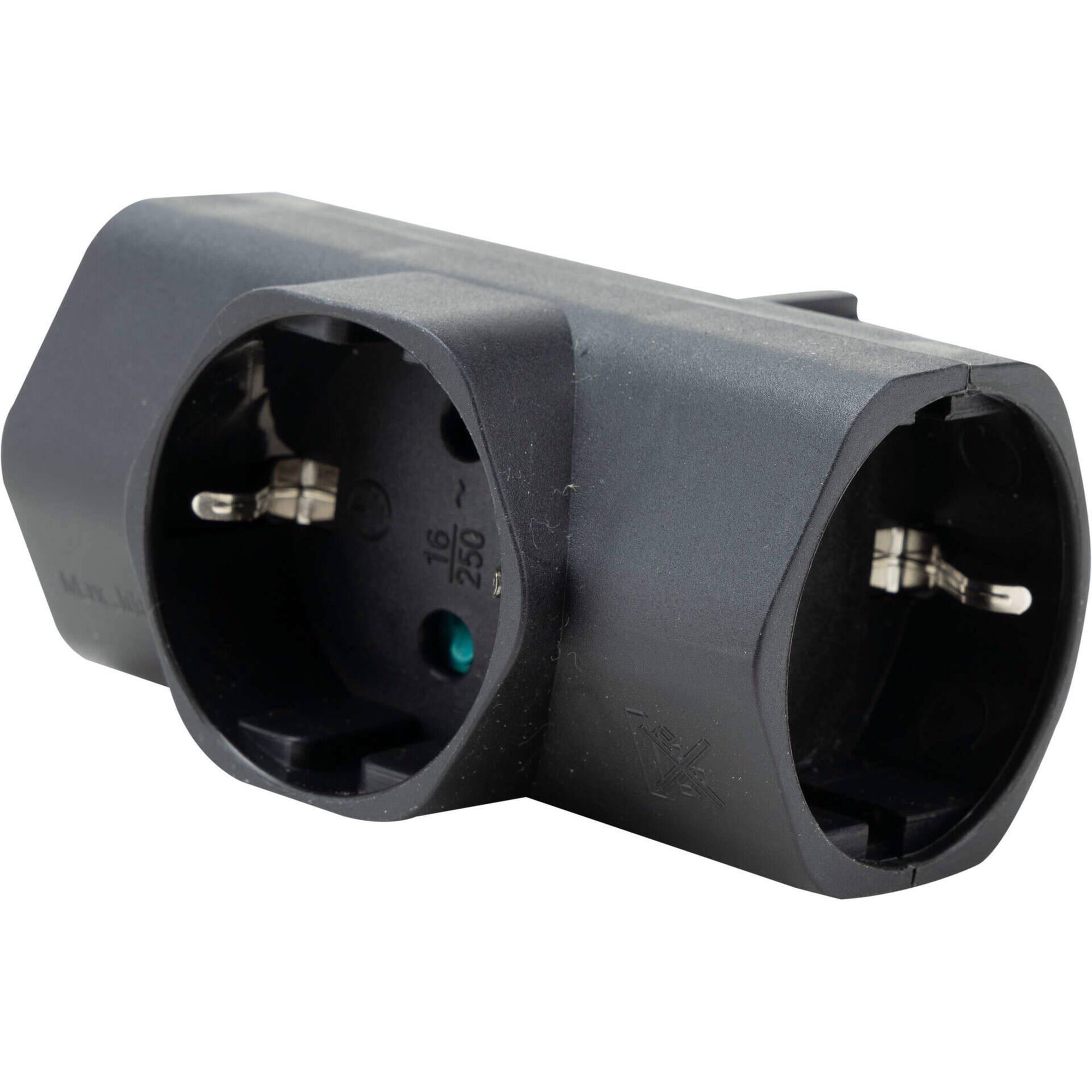 Ficha Tripla Schuko 16A Preta Boost