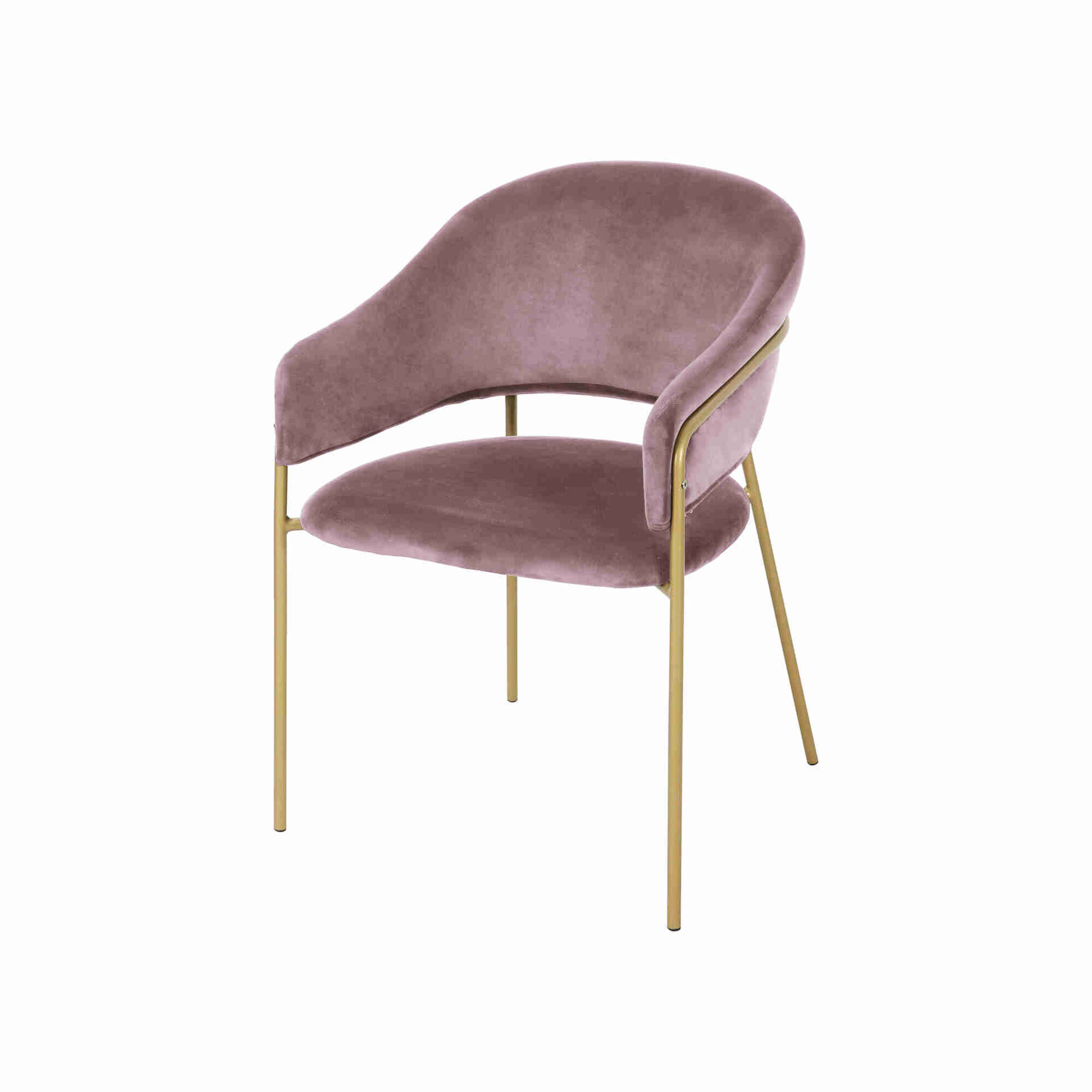 Cadeira Estofada com Braços Rosa Torino