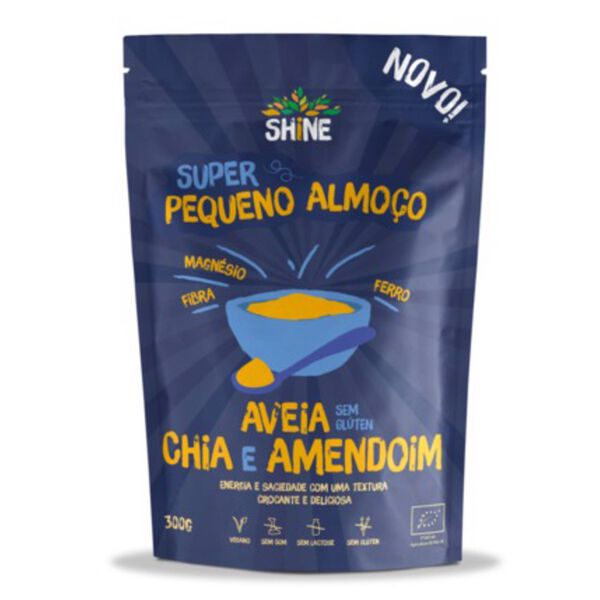 Super Pequeno Almoço Aveia, Chia e Amendoim sem Glúten Shine