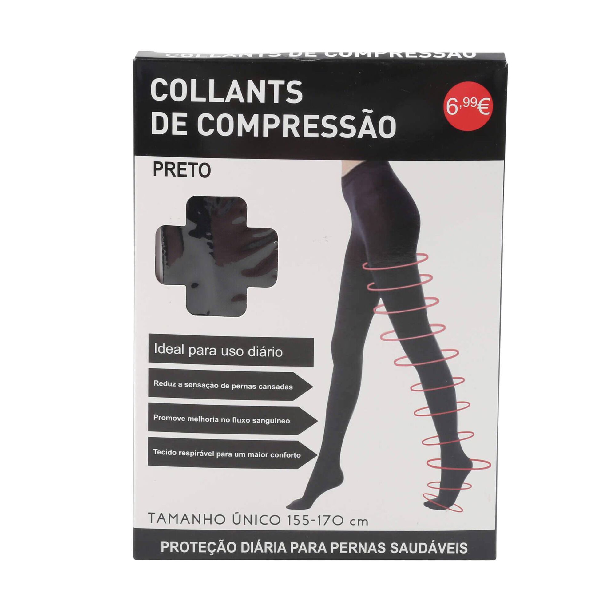 Collants de Compress&atilde;o Pretos Tamanho &Uacute;nico Bazar&atilde;o