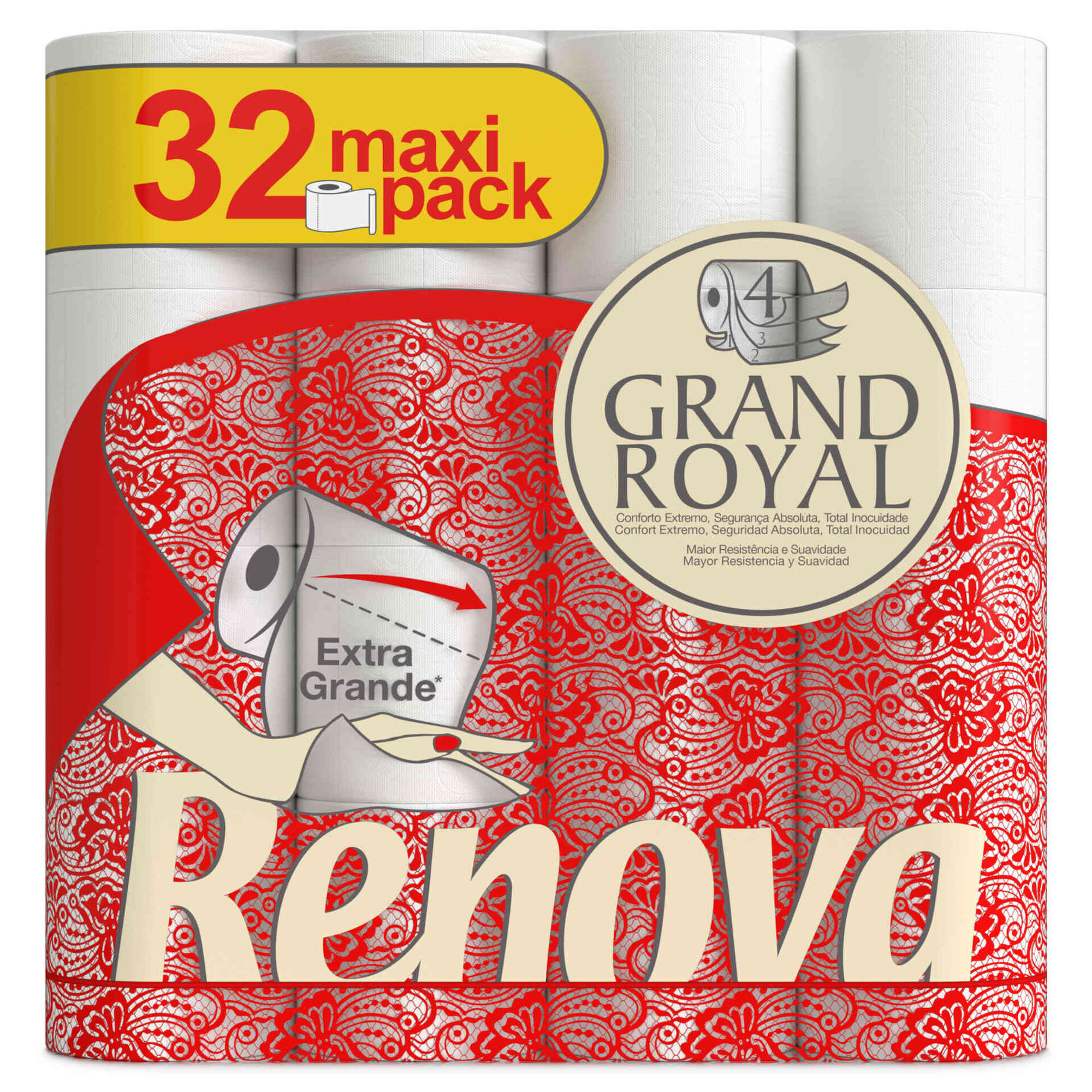 Papel Higi&eacute;nico Grand Royal 4 Folhas