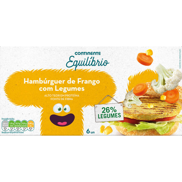 Hambúrguer de Frango com Legumes Continente Equilíbrio