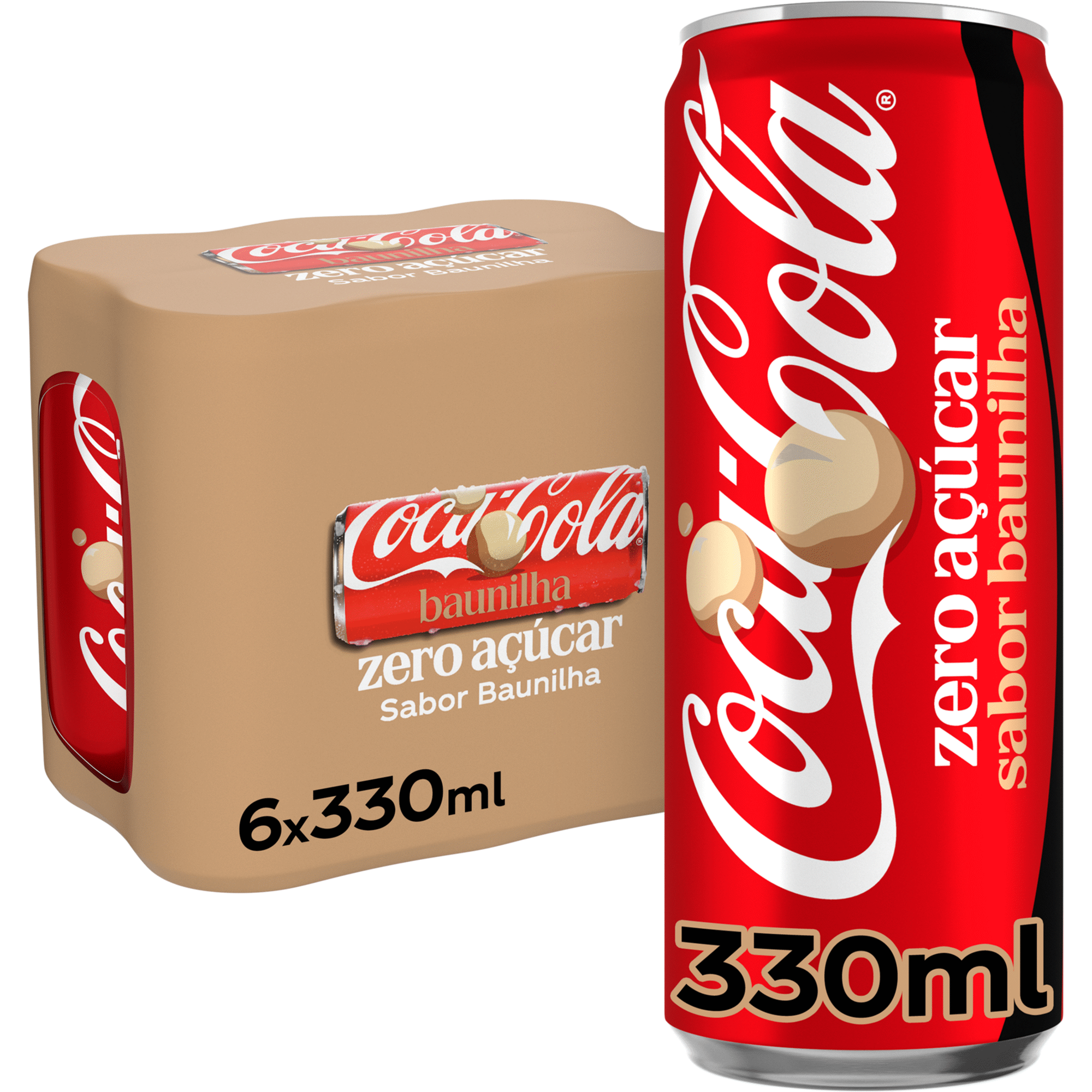 Refrigerante com G&aacute;s em Lata Cola Zero Baunilha Coca-Cola