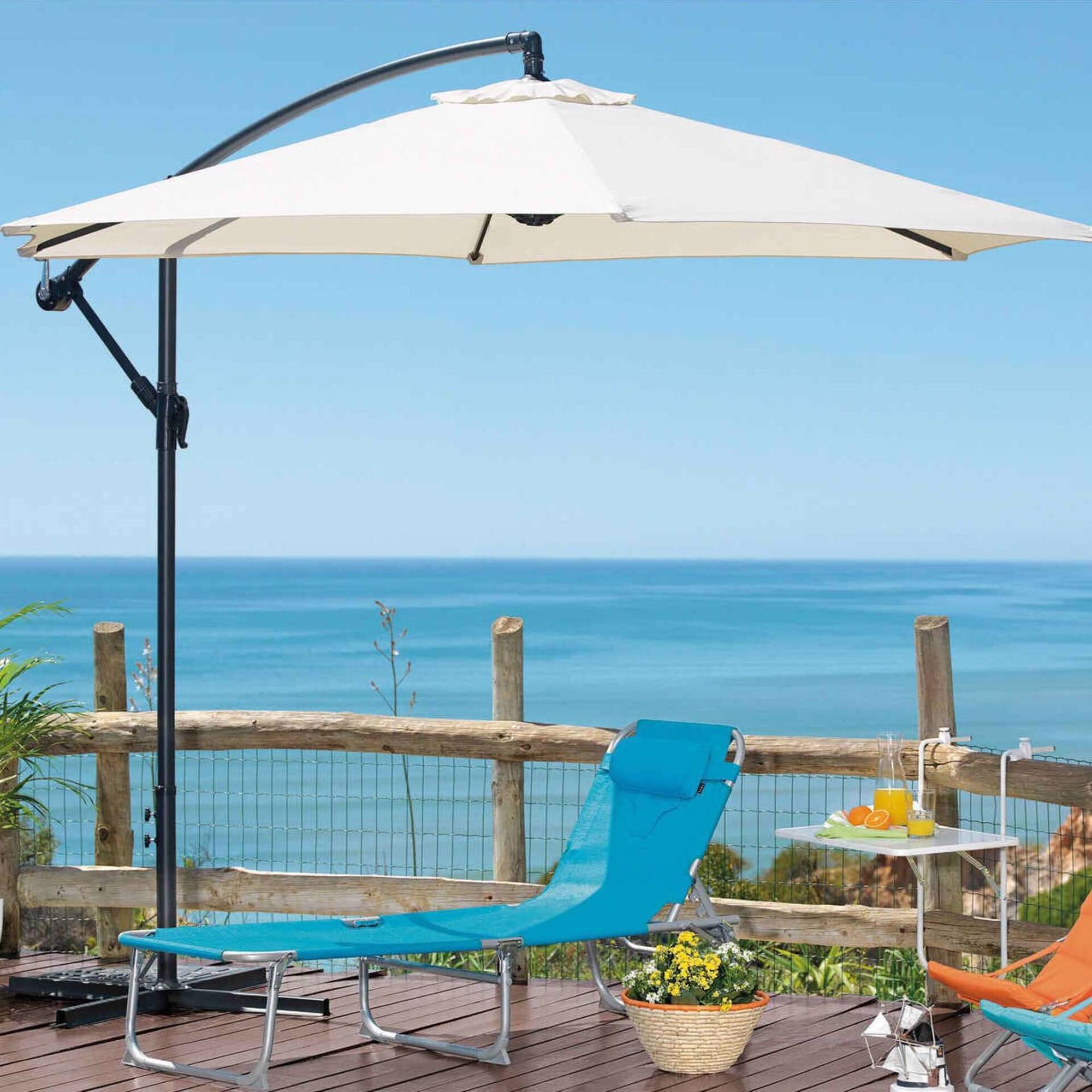 Guarda-Sol de Alum&iacute;nio com Bra&ccedil;o 3m Cru Kasa