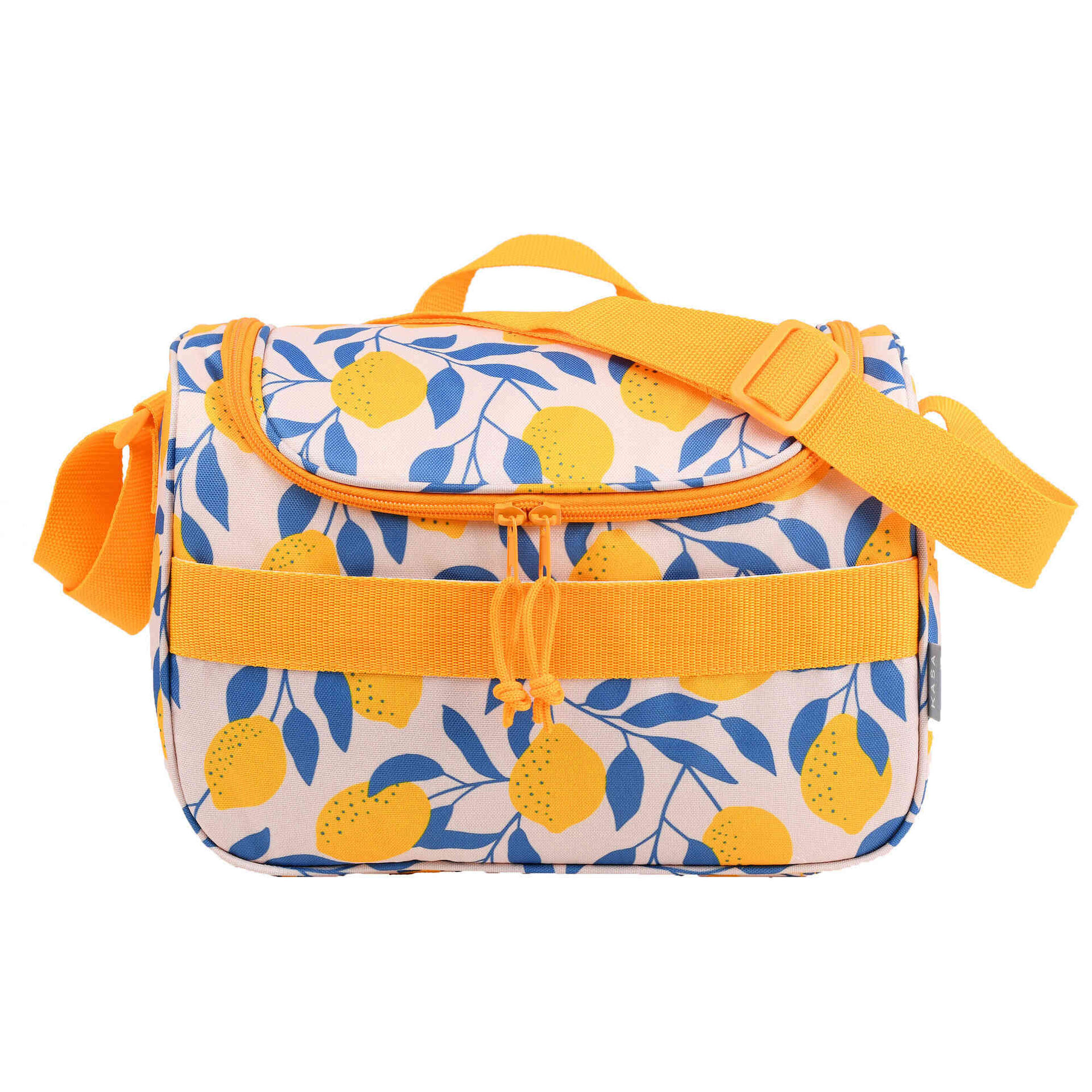 Saco Térmico Tiracolo 9L Cinza e Azul Basic