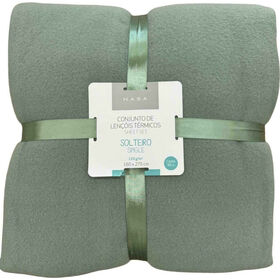 Conjunto Lençóis Térmicos 160x270cm Verde Conjunto Lençóis Térmicos 160x270cm Verde