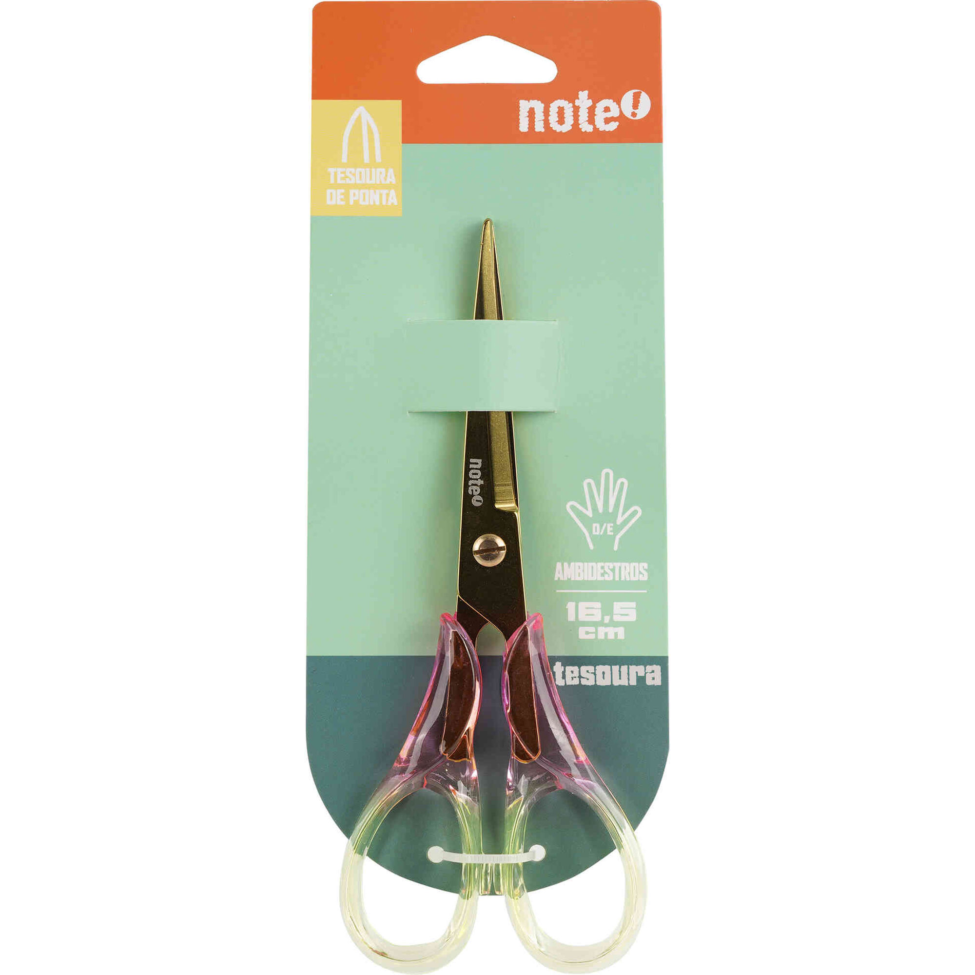 Tesoura 16,5cm Ambidestra Neon Note!
