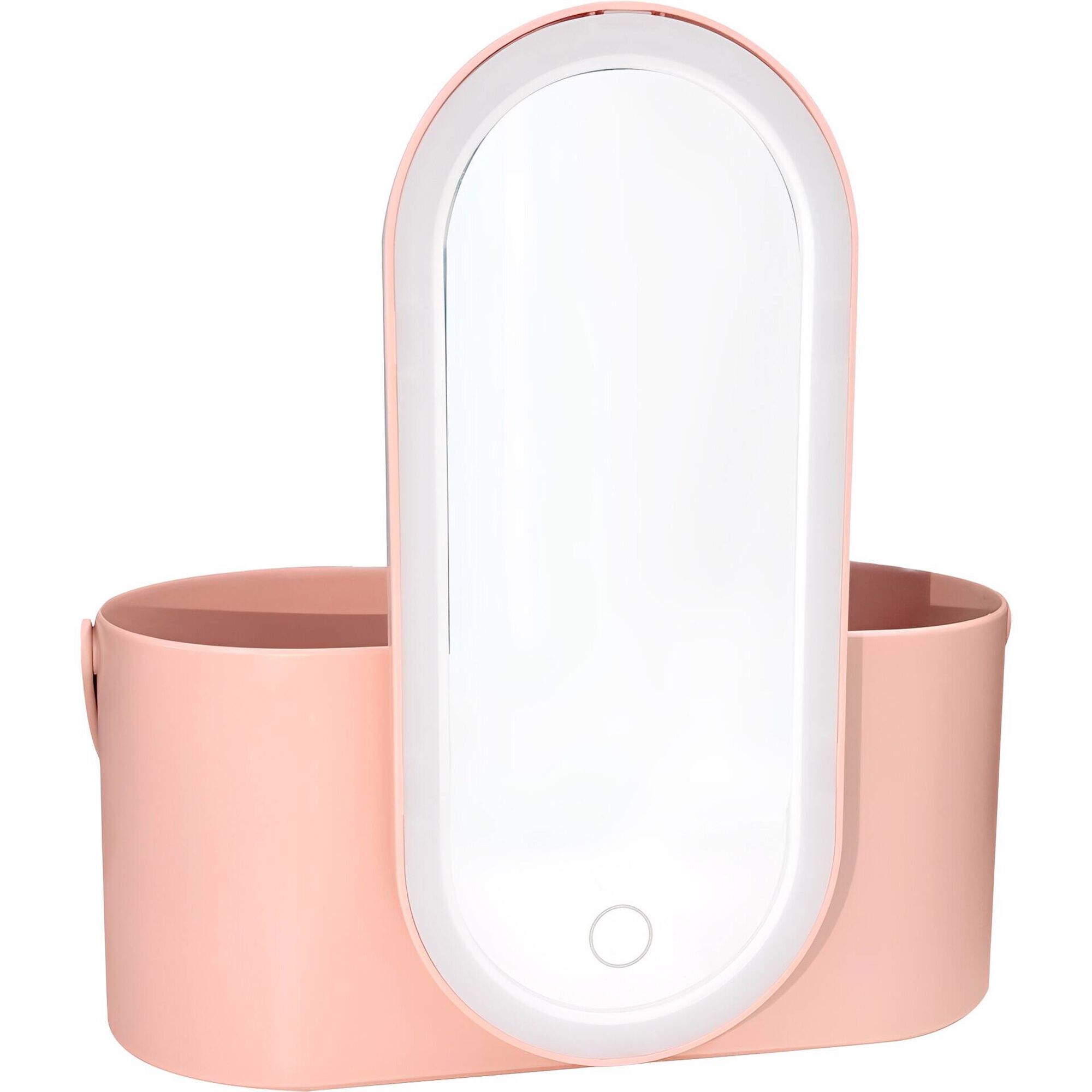 Caixa com Espelho e Led Rosa Marshmallow