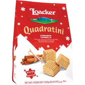 Bolachas Wafers Quadratini com Recheio de Canela Loacker