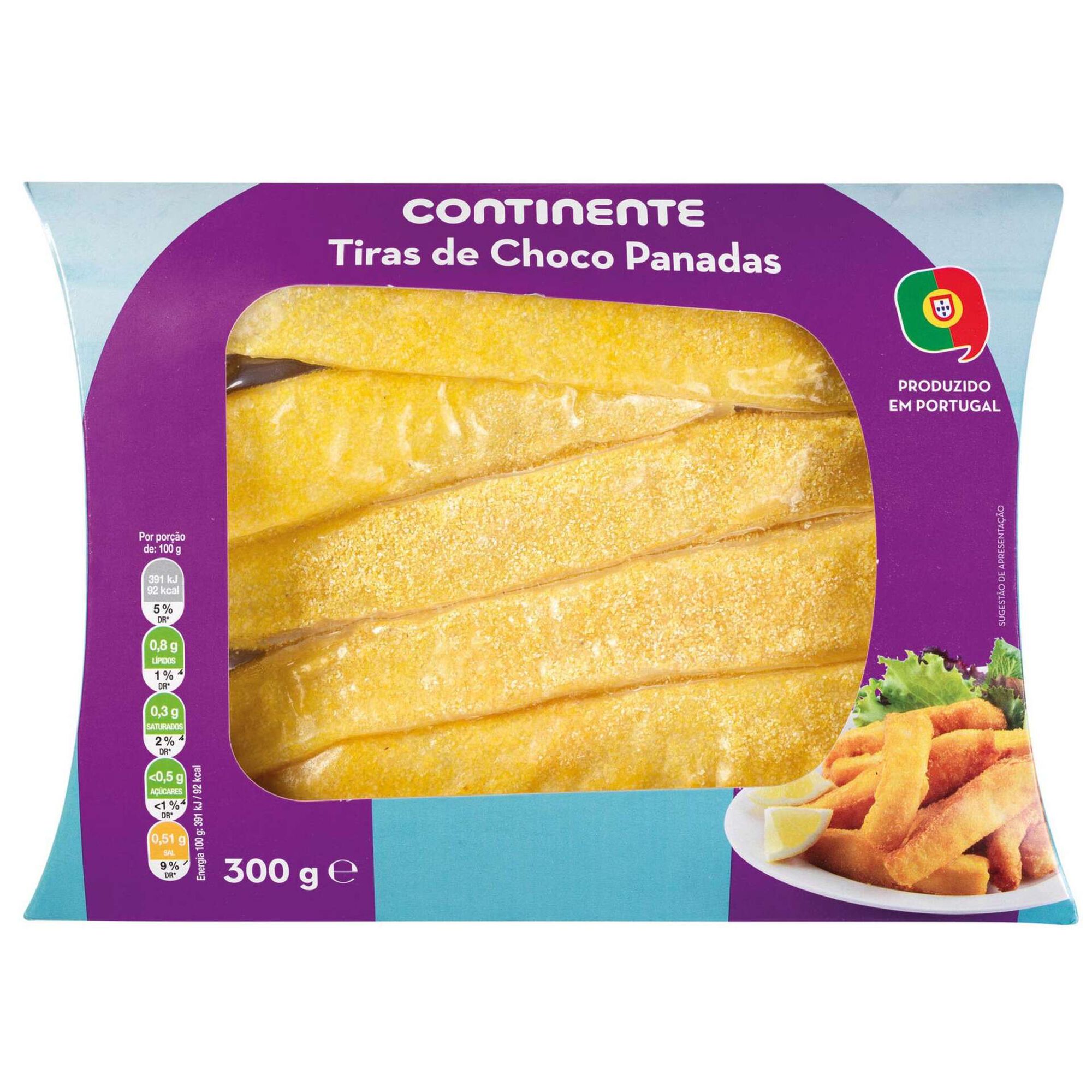 Tiras de Choco Panadas Congeladas