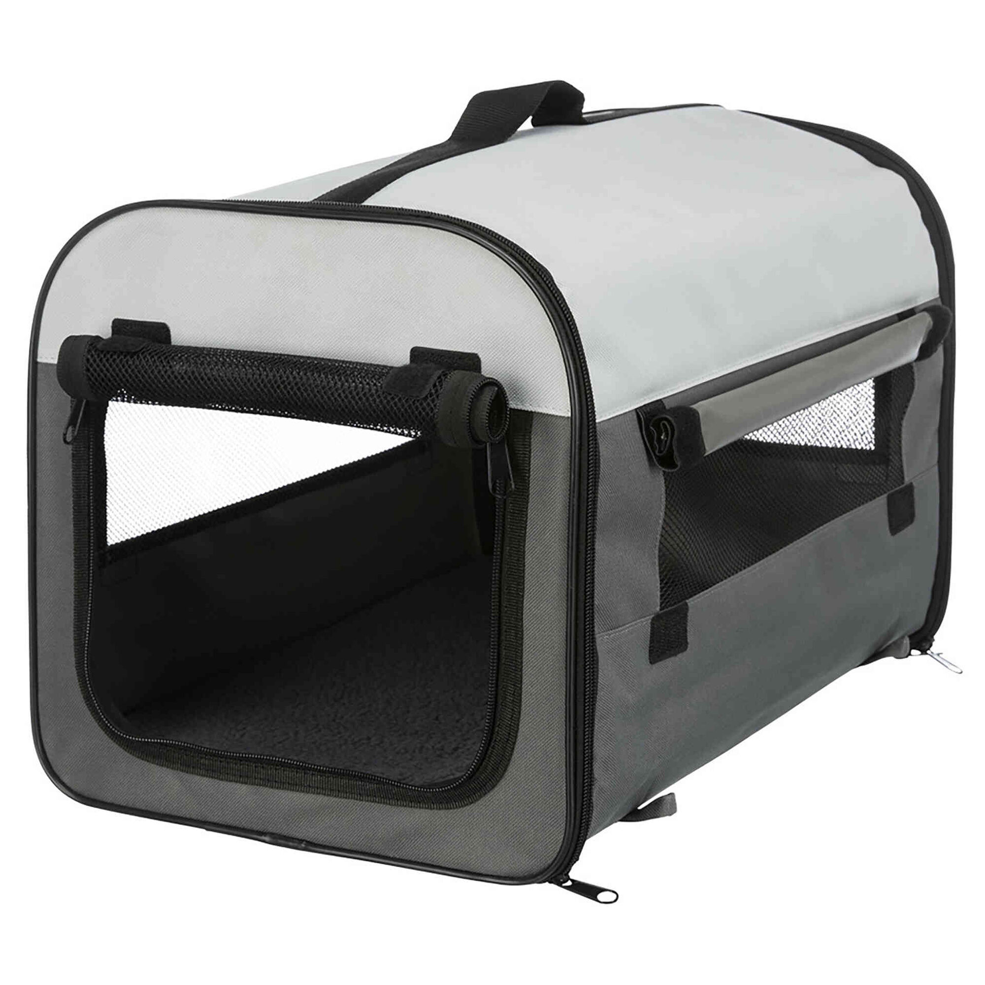 Transportadora para C&atilde;o Tecido Azul Nylon Tcamp 32x32x37 cm