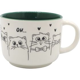 Caneca 400ml Gatos Verde Caneca 400ml Gatos Verde