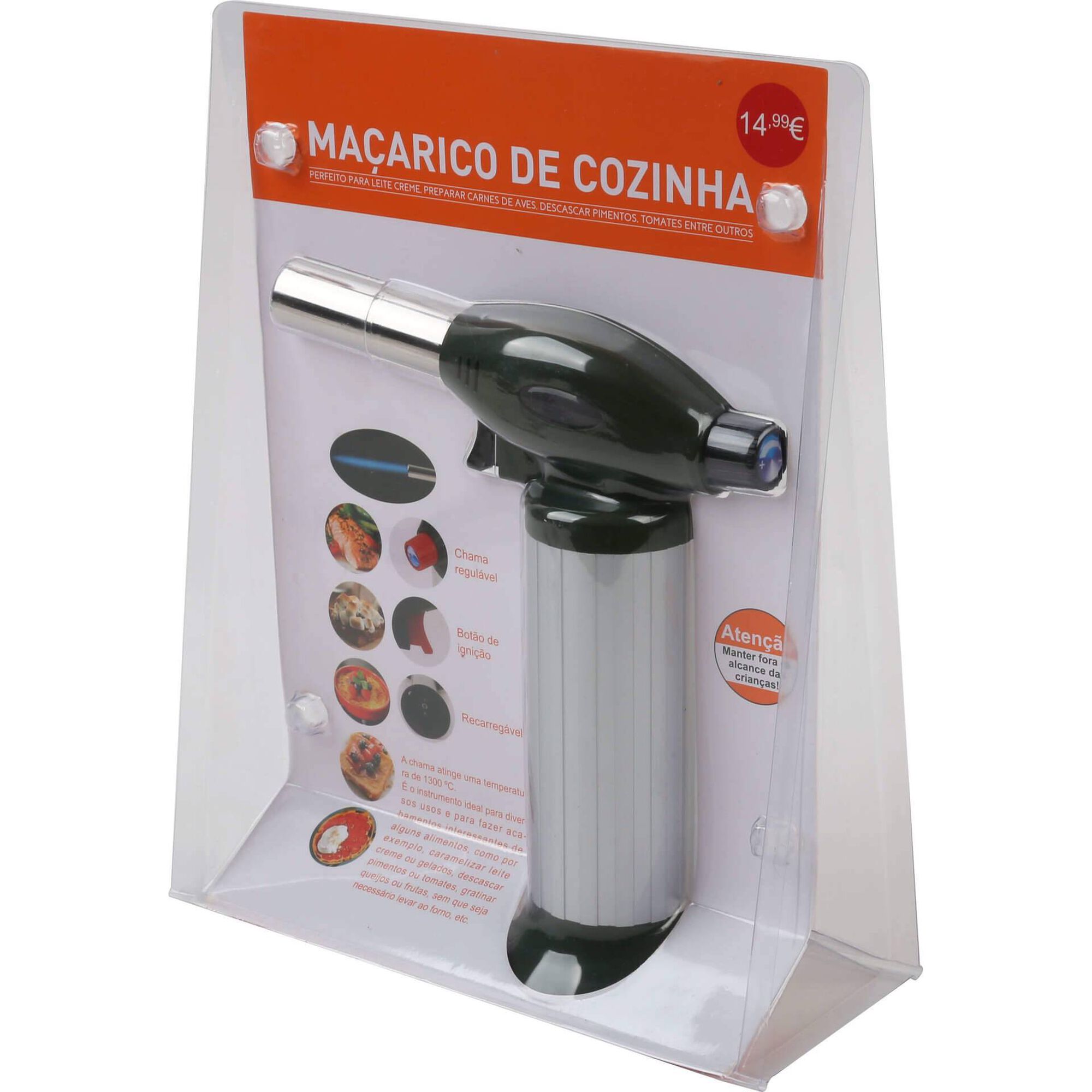 Ma&ccedil;arico de Cozinha Recarreg&aacute;vel Preto Bazar&atilde;o