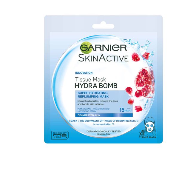 Máscara Facial de Tecido Hidratante e Revitalizante Garnier Skin Active