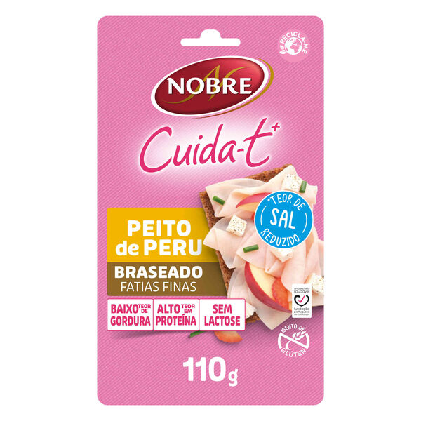 Fiambre de Peito Peru Braseado Fatias Finas Cuida-t+ Nobre