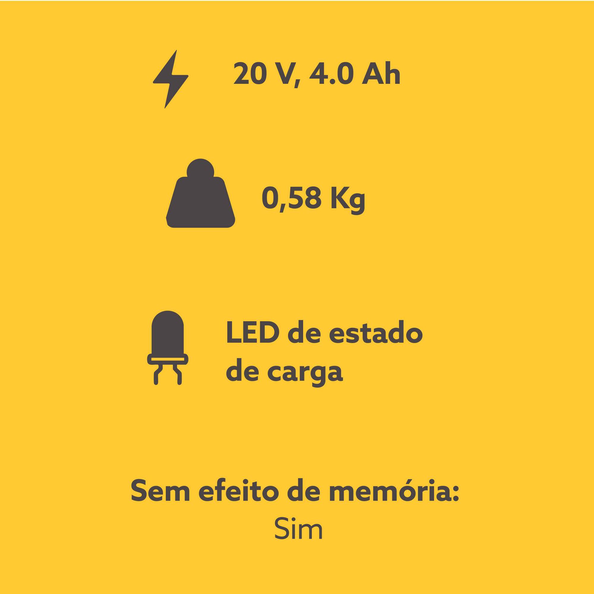 Bateria &Uacute;nica 20V 4.0 Ah Boost
