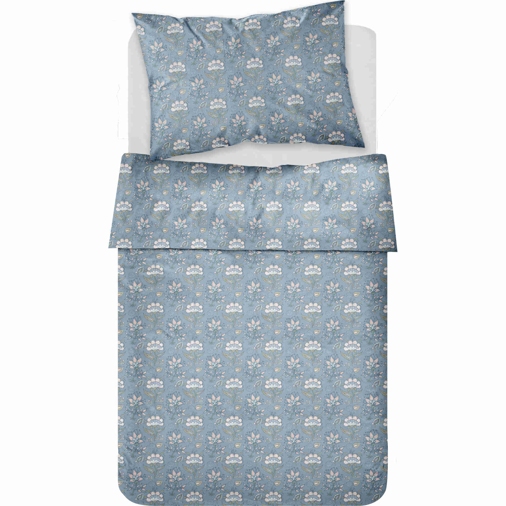 Conjunto Lençóis Algodão Índia Azul