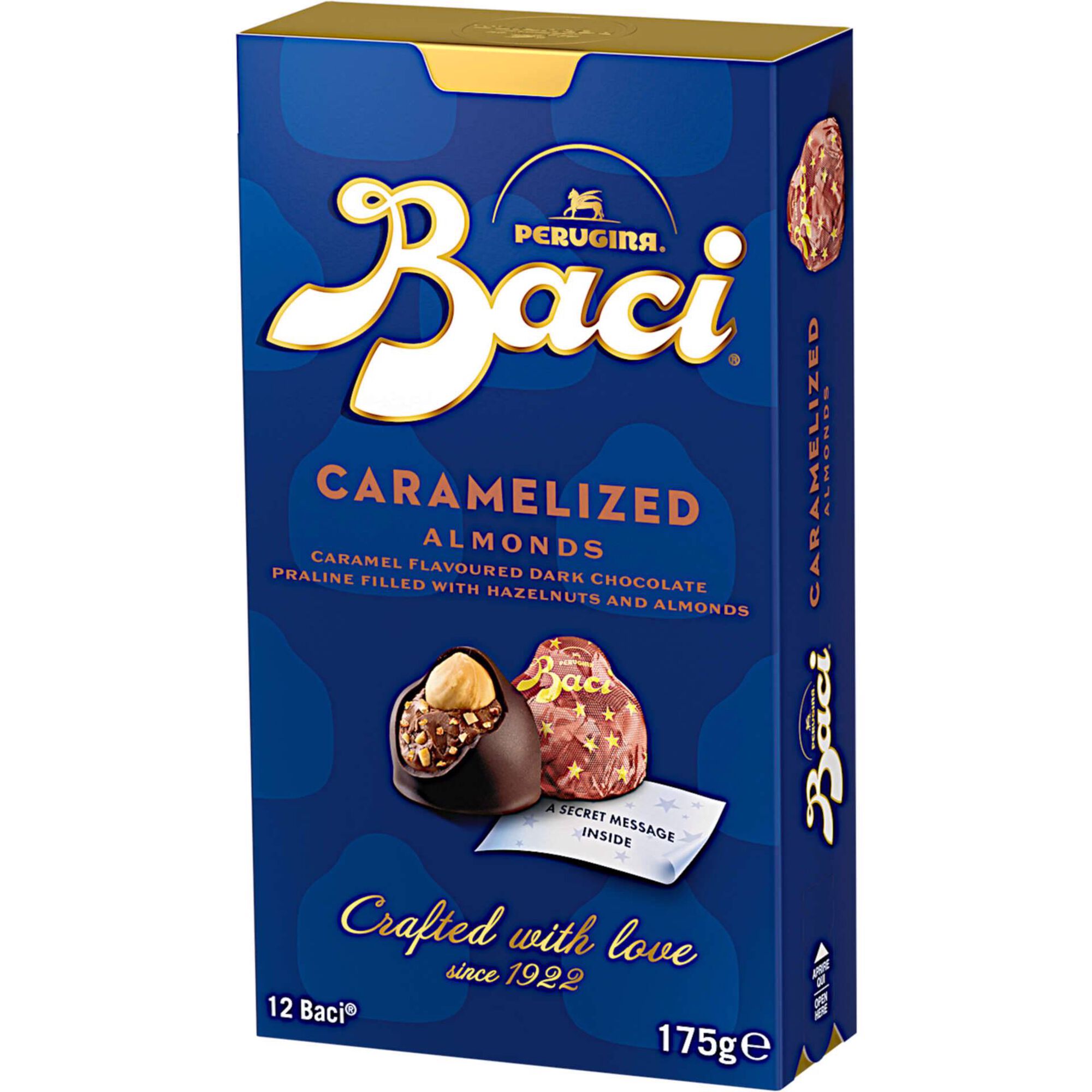 Bombons de Chocolate Negro com Avel&atilde; e Pralin&eacute; de Am&ecirc;ndoas Caramelizadas Baci