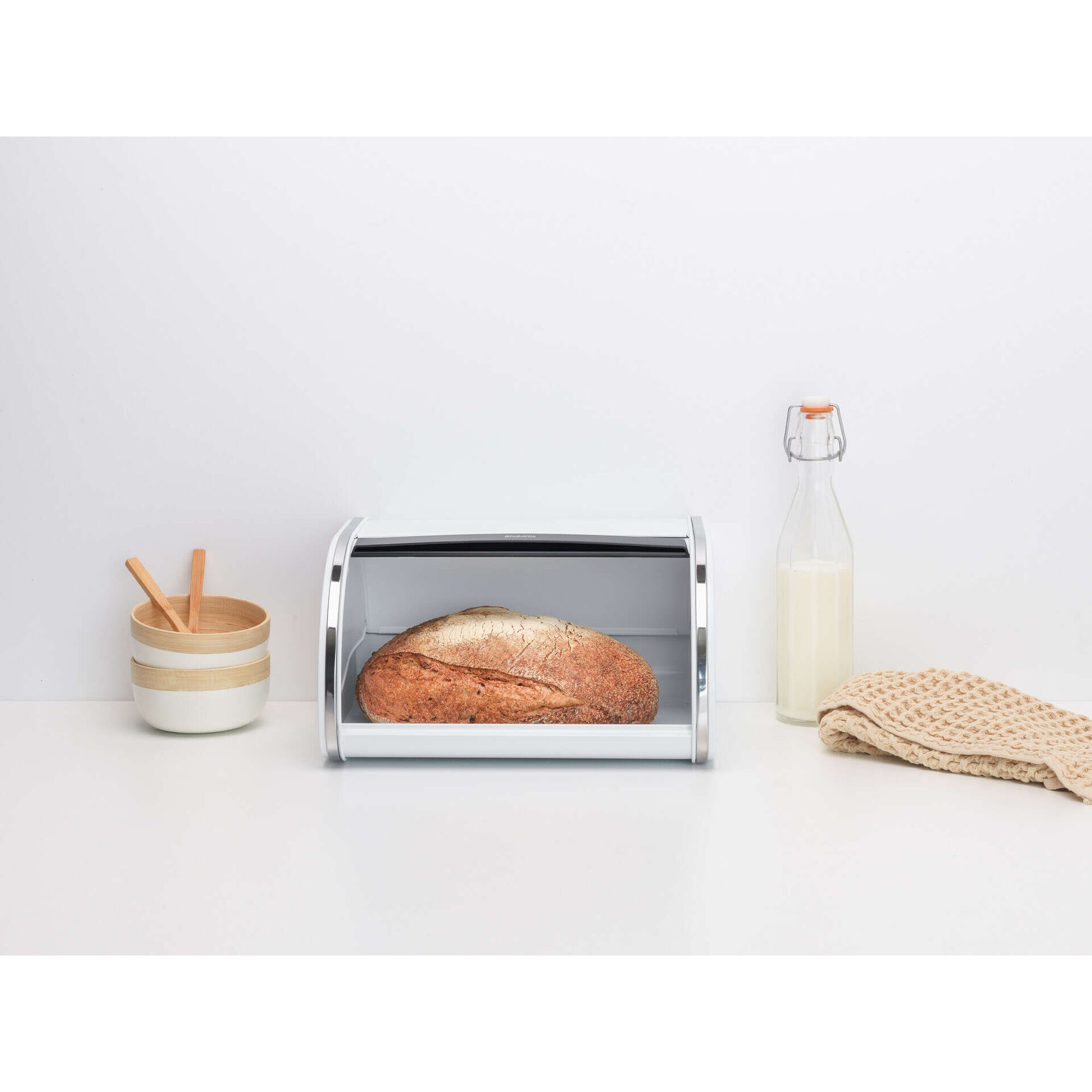 Caixa P&atilde;o com Tampa Deslizante Branco Brabantia