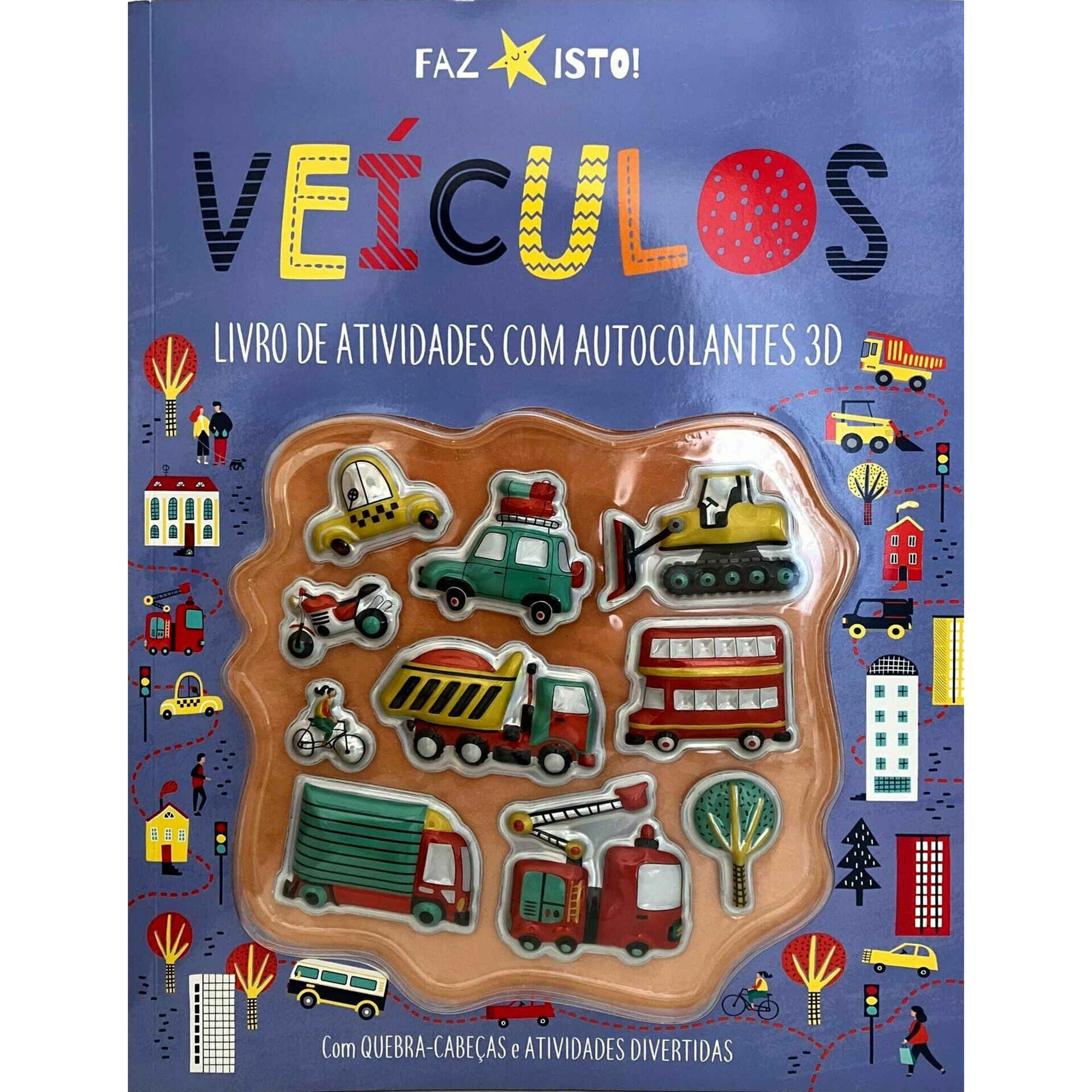 Veículos - Livro de Atividades com Autocolantes 3D