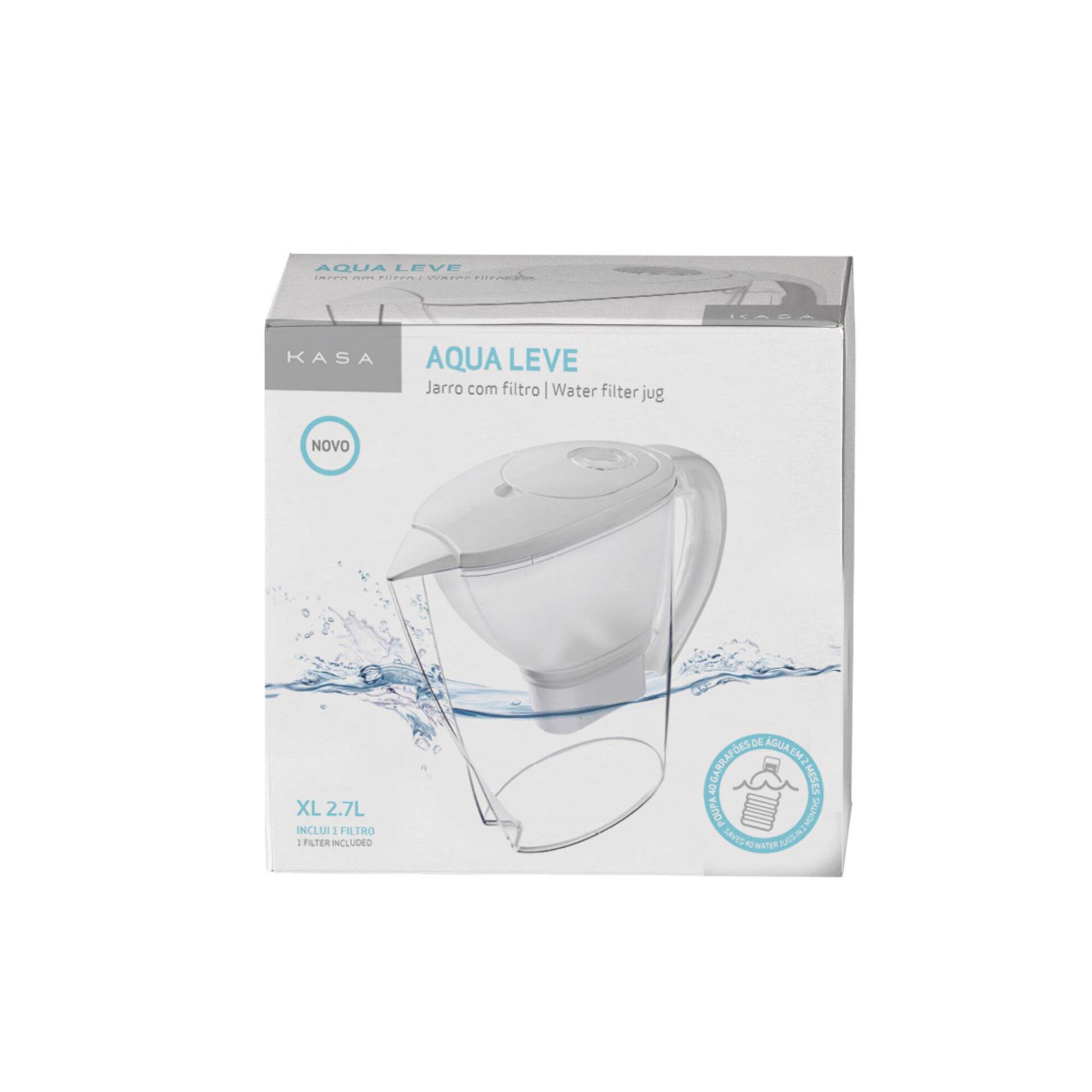 Conjunto Jarro de Filtrar 2,7L Branco e 1 Filtro Aqua Leve Conjunto Jarro de Filtrar 2,7L Branco e 1 Filtro Aqua Leve