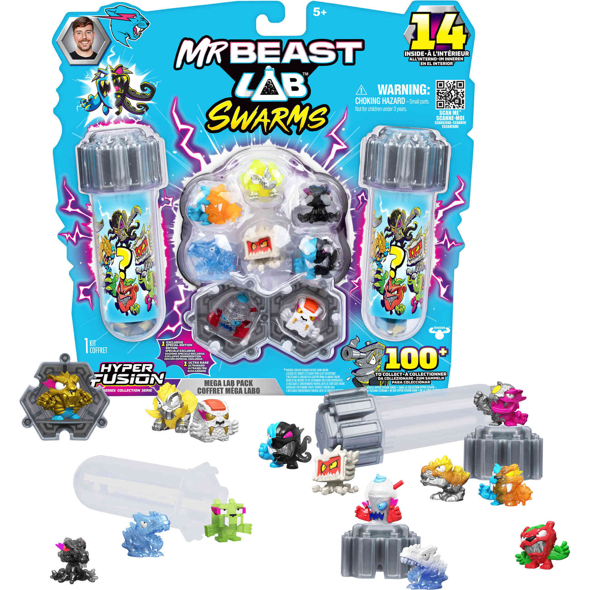 Pack 14 Figuras Mr. Beast Lab Swarms Hyper Fusion