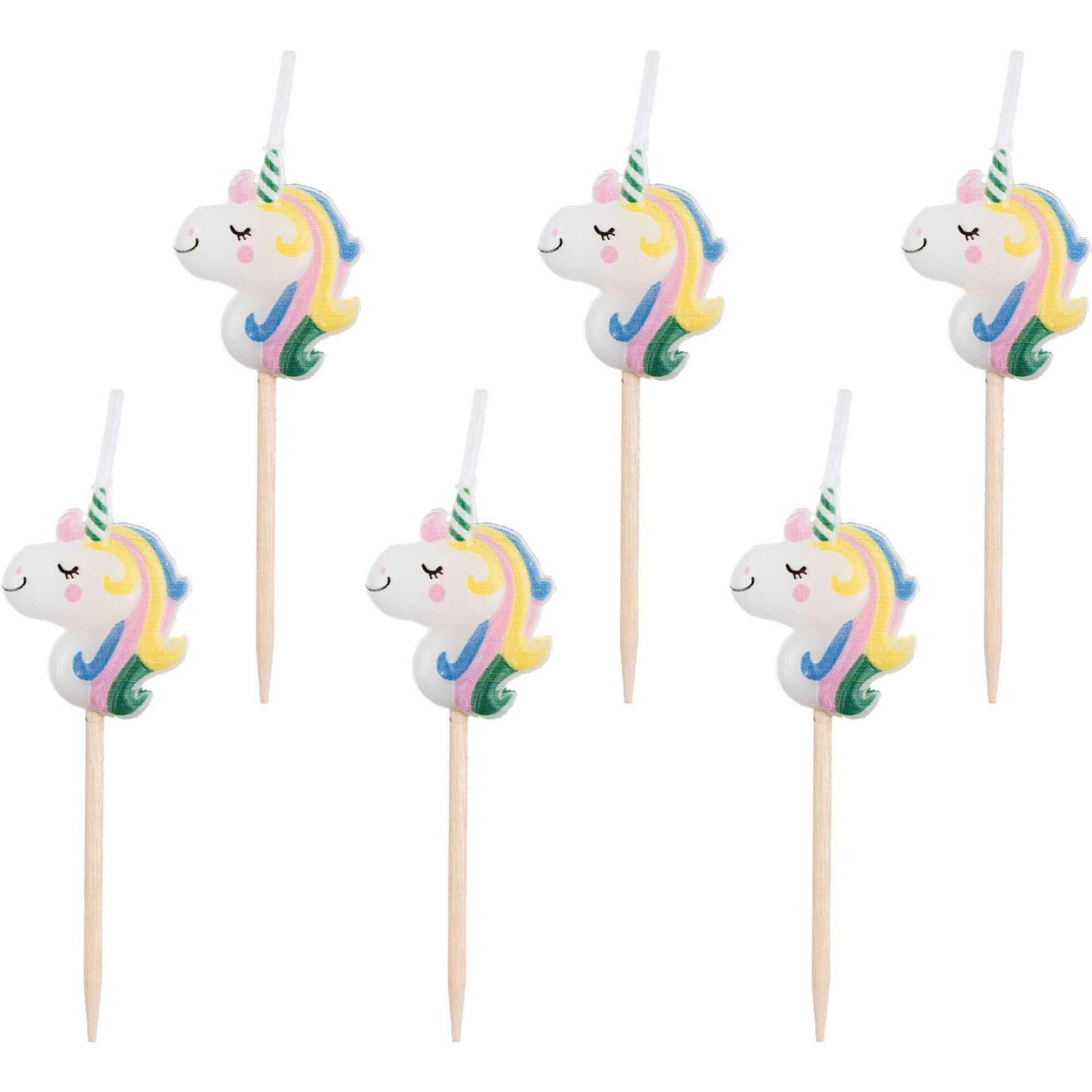 Conjunto 6 Velas Unicórnio