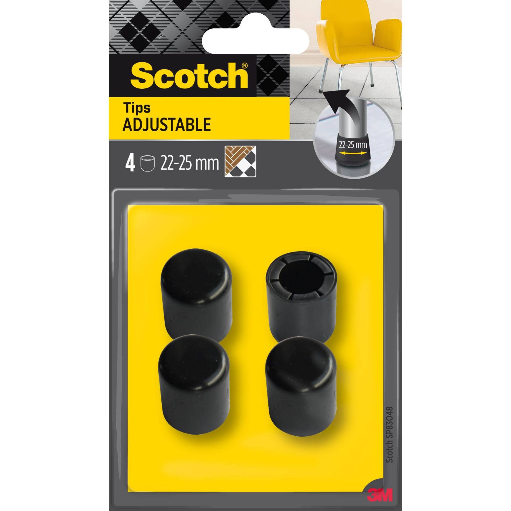 Protetores de Cadeiras Ajust&aacute;vel 22-25mm Preto Scotch