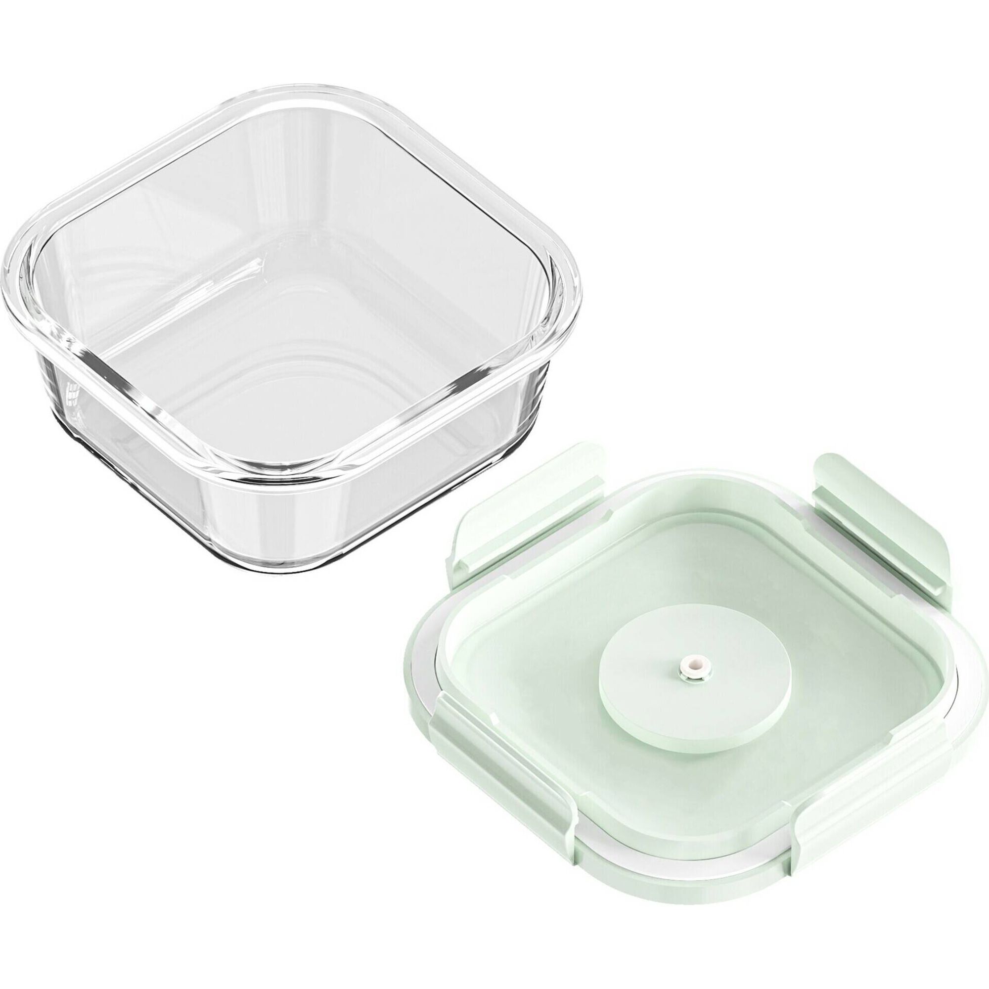 Caixa Vidro Quadrada 800ml com Vácuo