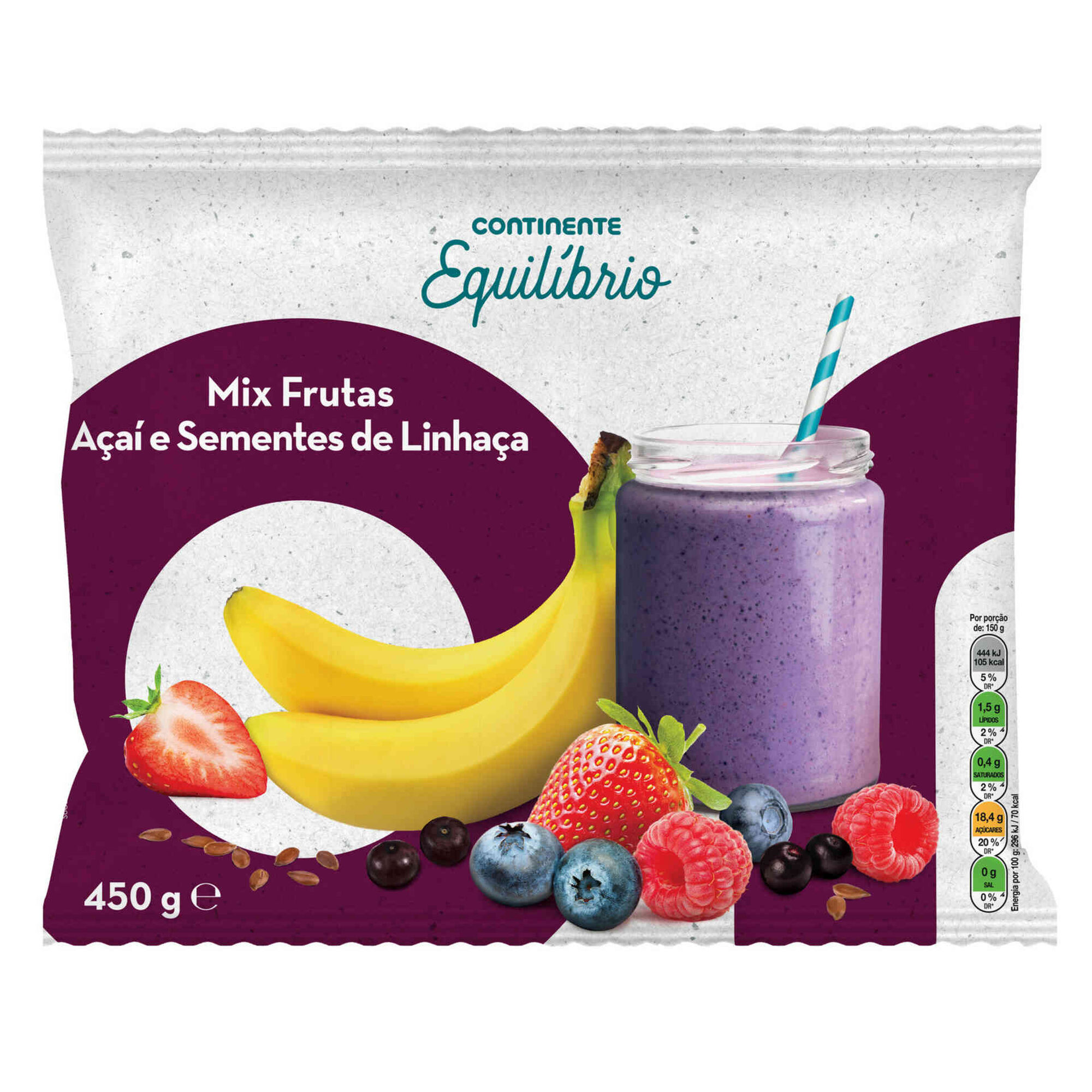 Mistura de Frutas e Açaí com Sementes de Linhaça