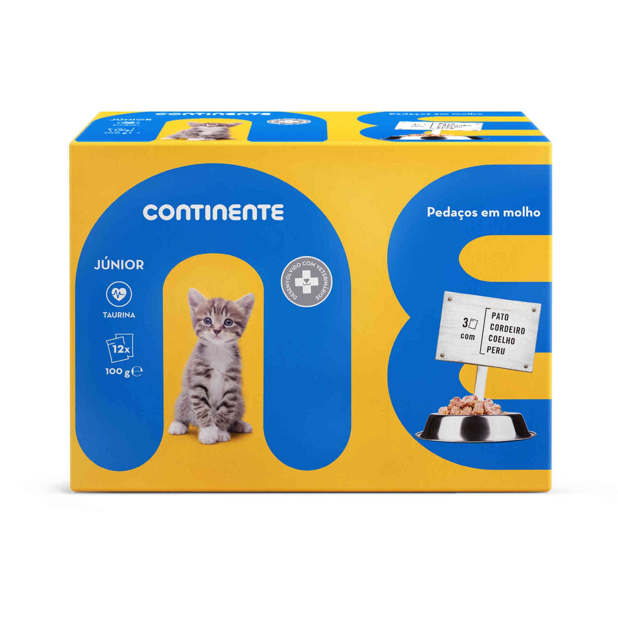 Comida Húmida para Gato Júnior Pedaços em Molho Carne Saquetas Pack Poupança