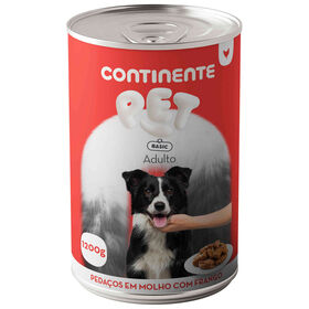 Comida H&uacute;mida para C&atilde;o Adulto Peda&ccedil;os em Molho com Frango Continente Pet Basic