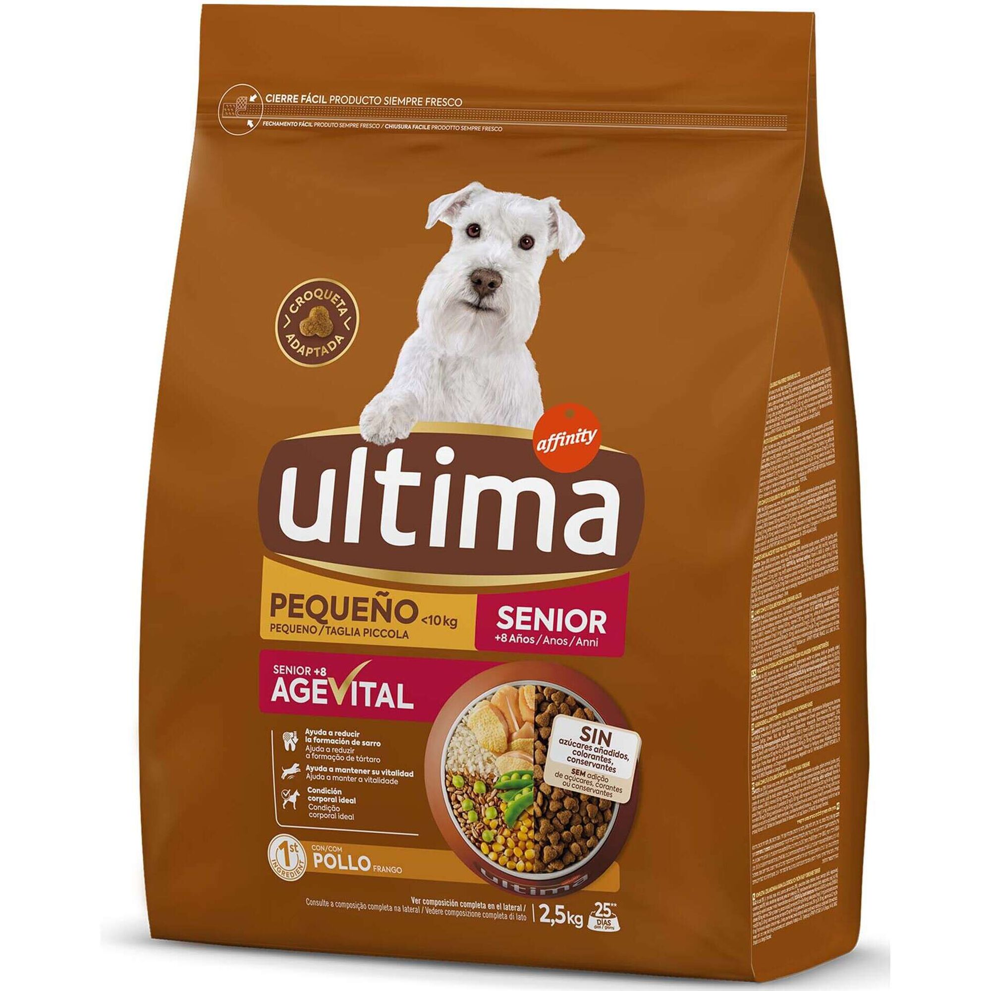 Ração para Cão Sénior Raças Pequenas Frango