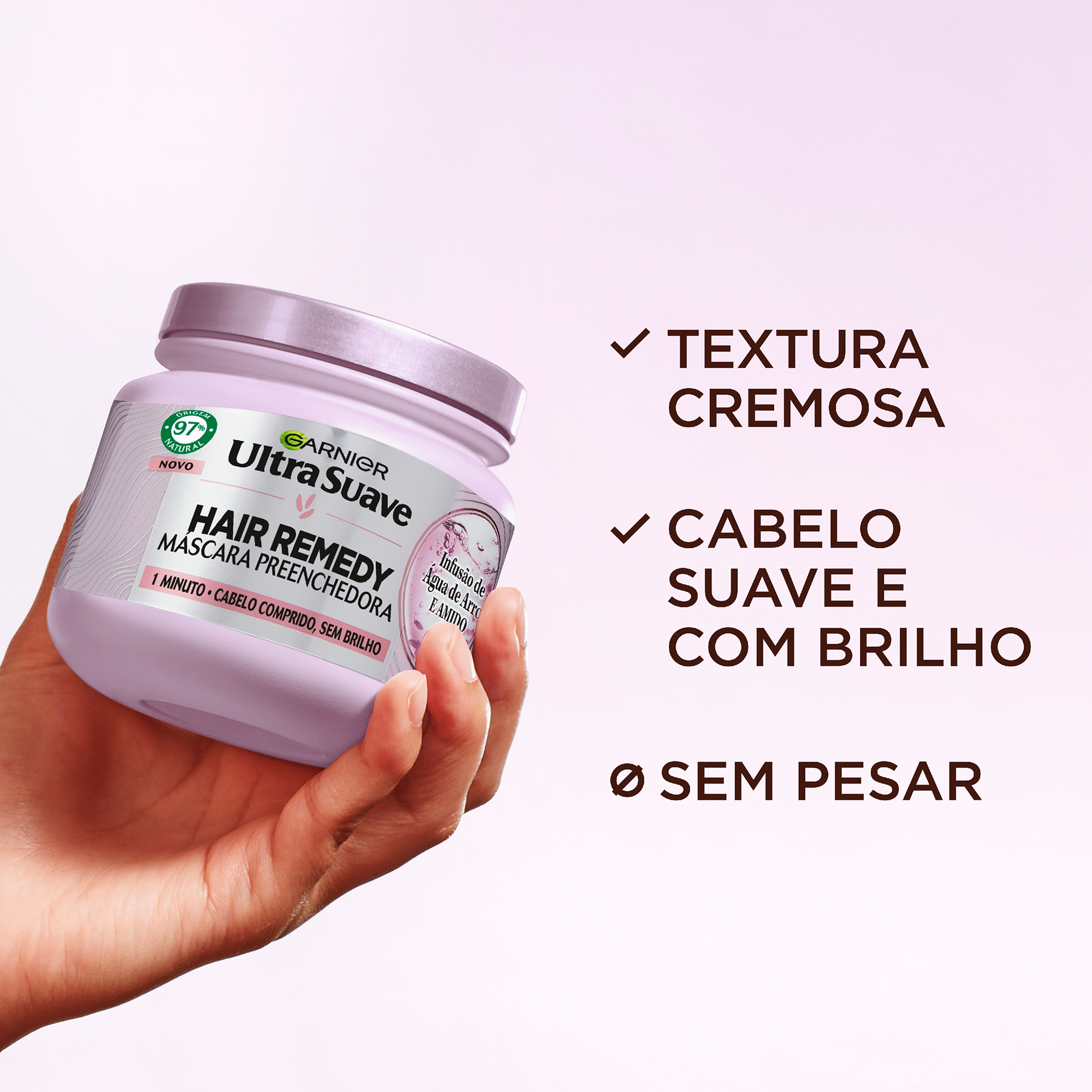 M&aacute;scara Cabelo Ultra Suave &Aacute;gua de Arroz