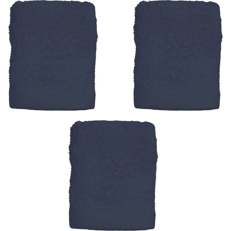 Conjunto de 3 Toalhas Suave 30x30cm 450g Azul Kasa