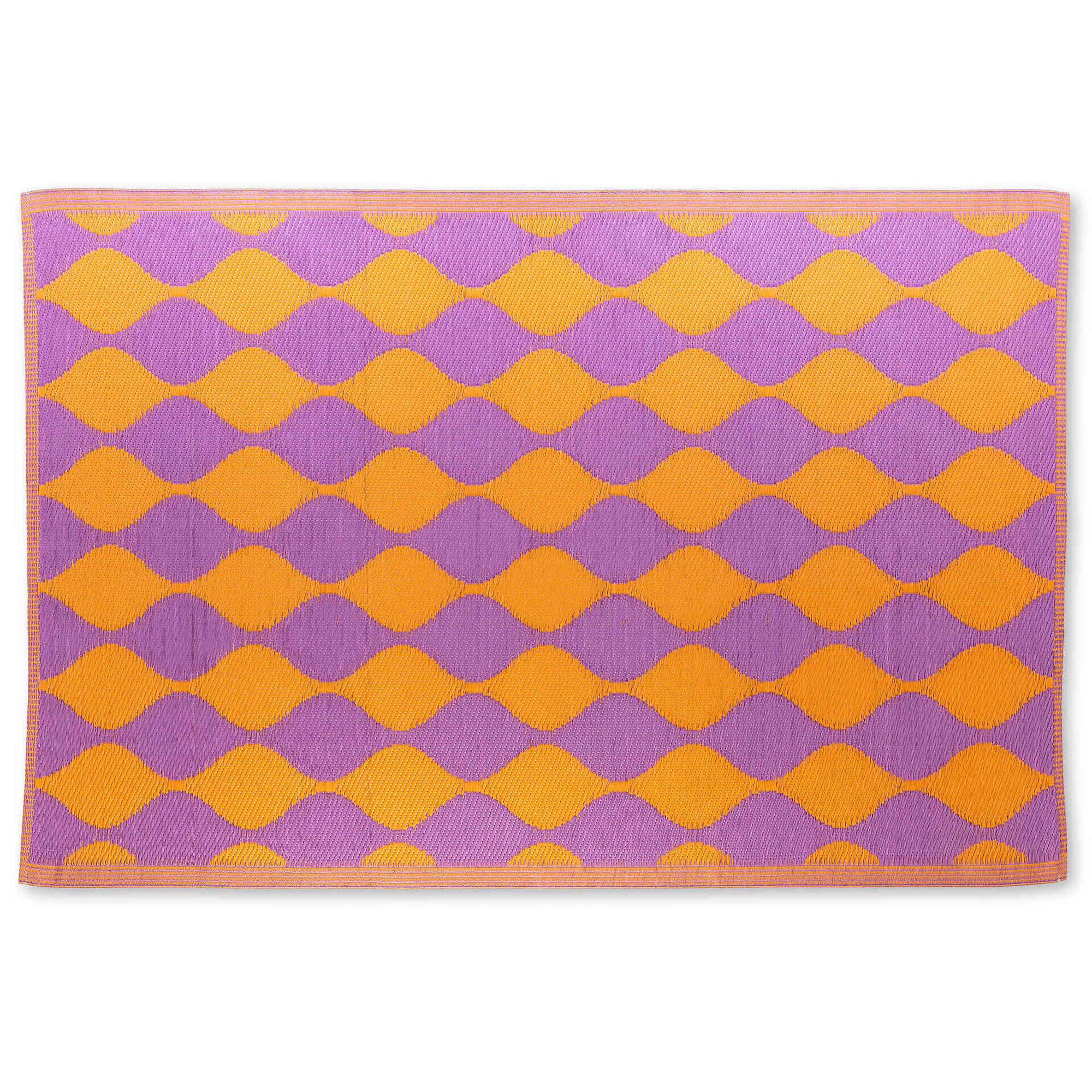 Tapete Motivos Laranja e Roxo 120x180cm Polipropileno