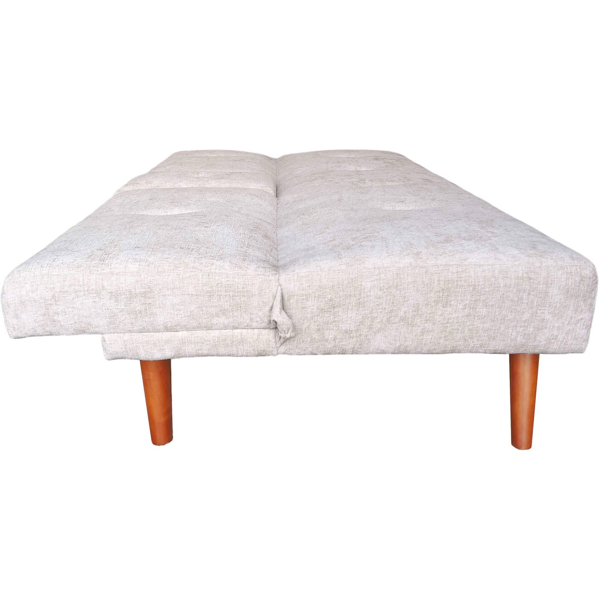 Sof&aacute; Cama Click-Clack com Suporte Bebidas Bege Kasa