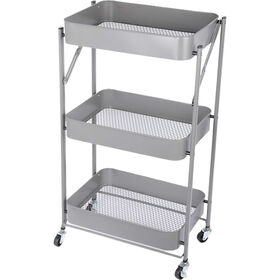 Carrinho de Apoio Dobrável Metal Cinza