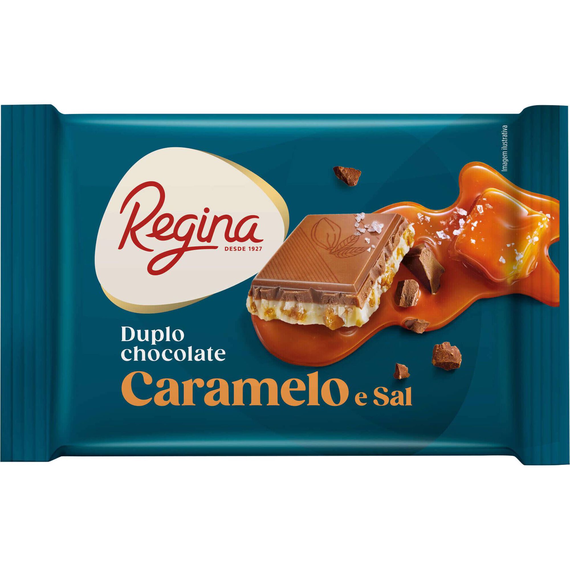 Tablete de Duplo Chocolate Caramelo e Sal Regina