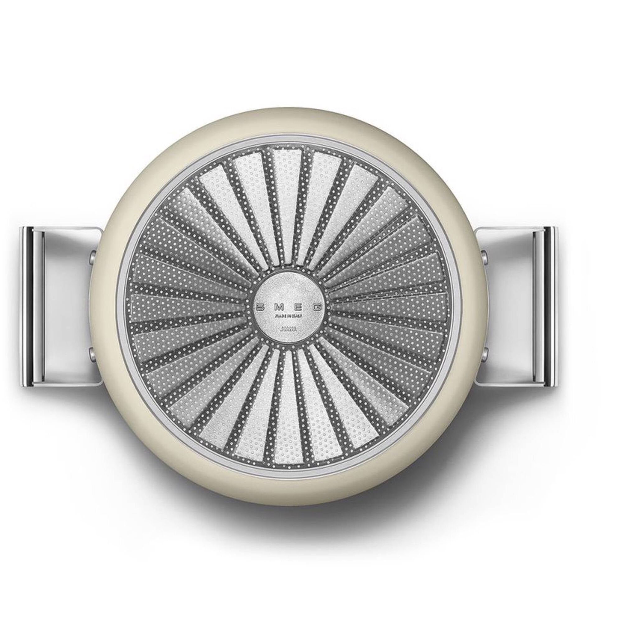 Caçarola Alta Antiaderente Alumínio 26cm Asas e Tampa Creme