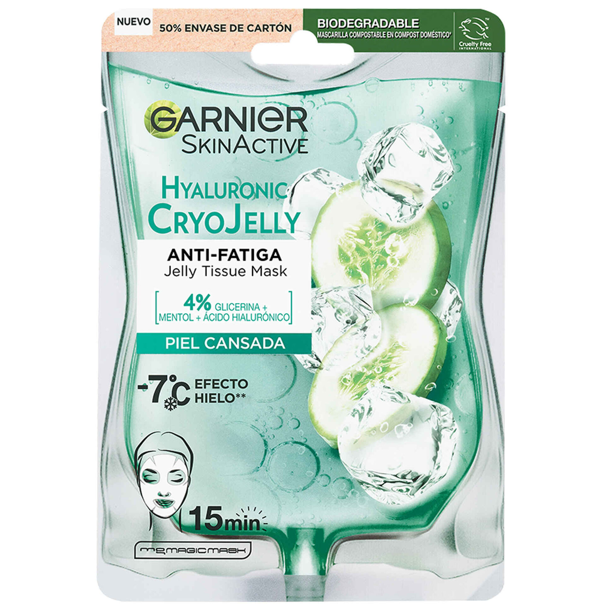 Máscara Facial Tecido CryoJelly Aloe Hialurónico Pele Cansada