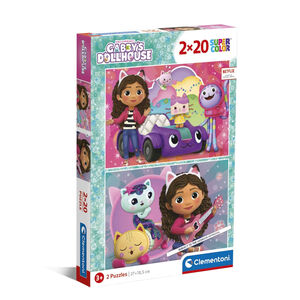 Clementoni - Puzzle Gabby's Dollhouse 2x20 Peças