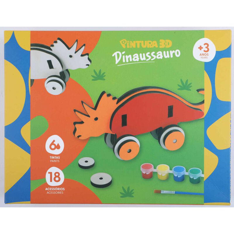 Kit Dinossauro 3D para Montar e Pintar (vários modelos)