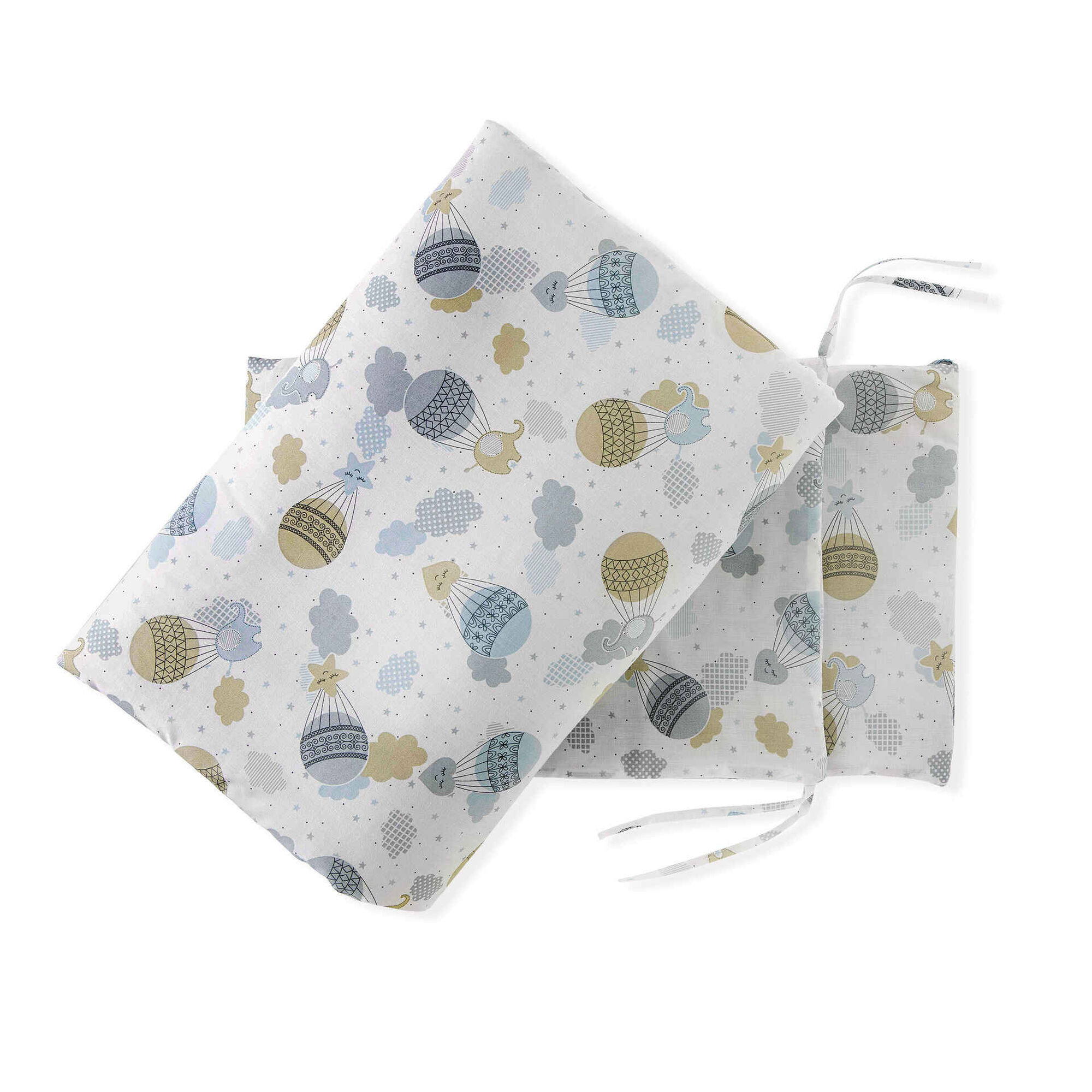 Edredão + Resguardo Balões Azul