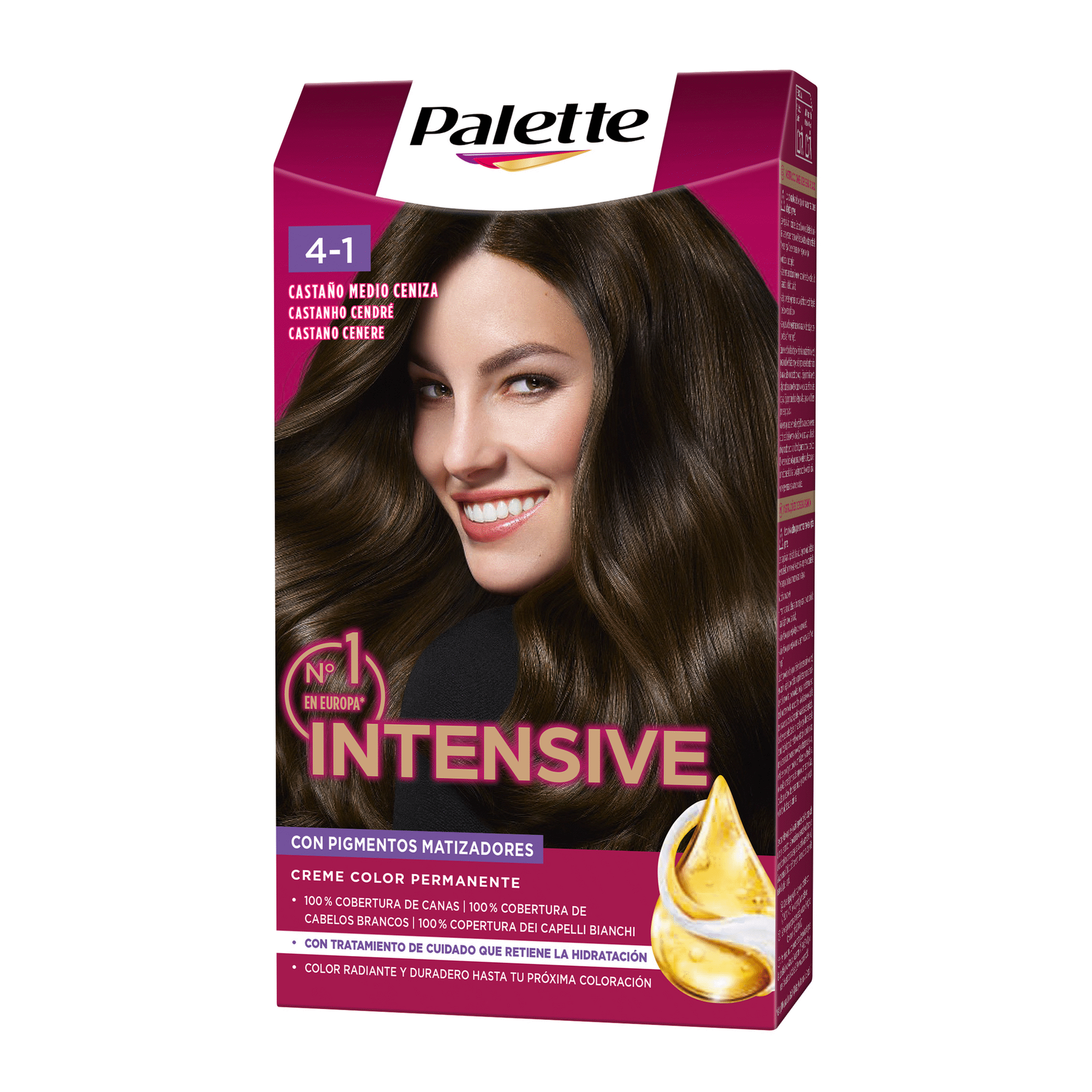 Colora&ccedil;&atilde;o Permanente Intensive Castanho Cendr&eacute; 4-1 Palette