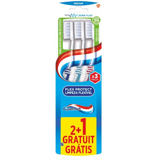 Escova de Dentes Limpeza Flexível Aquafresh