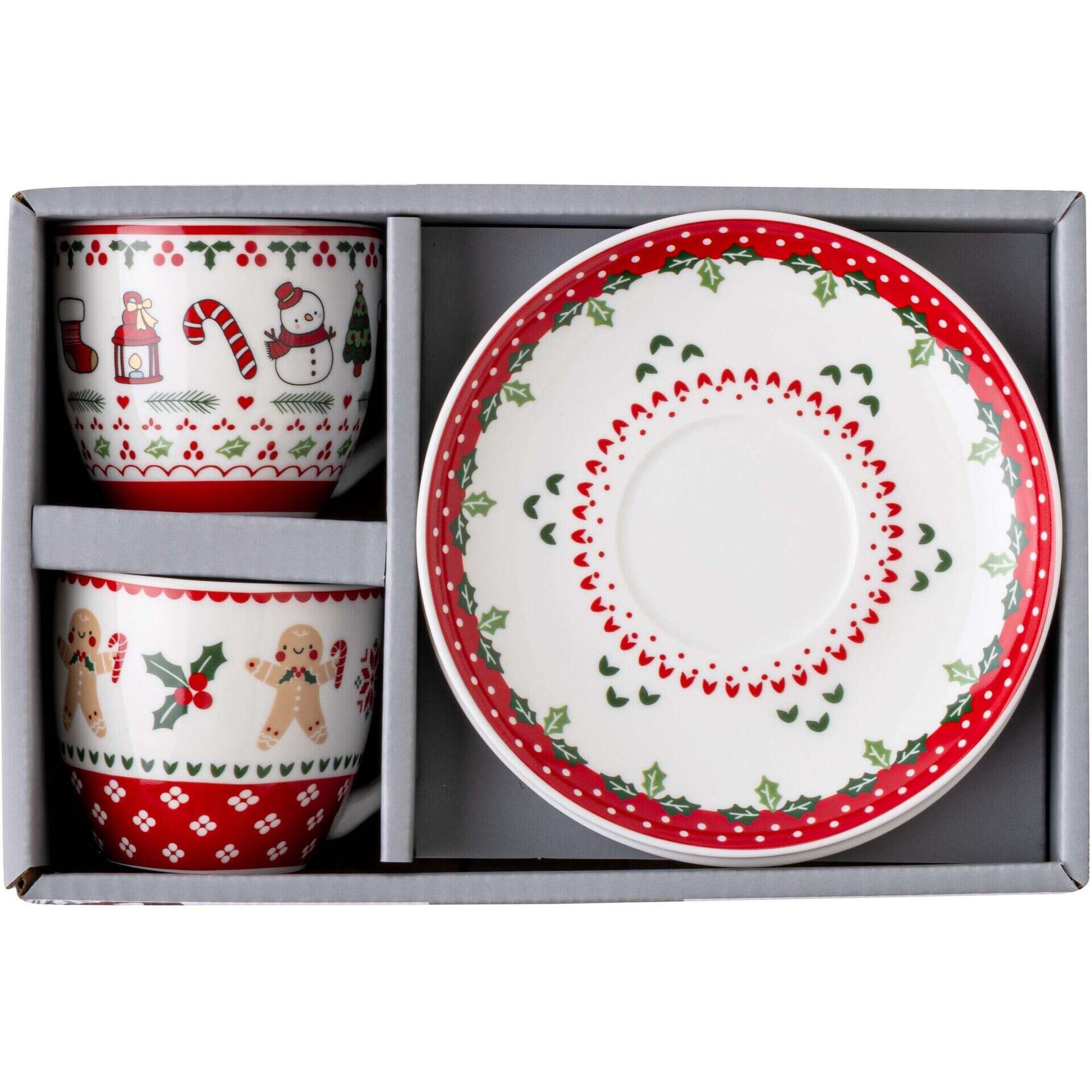 Conjunto 2 Chávenas Café Motivos Natal