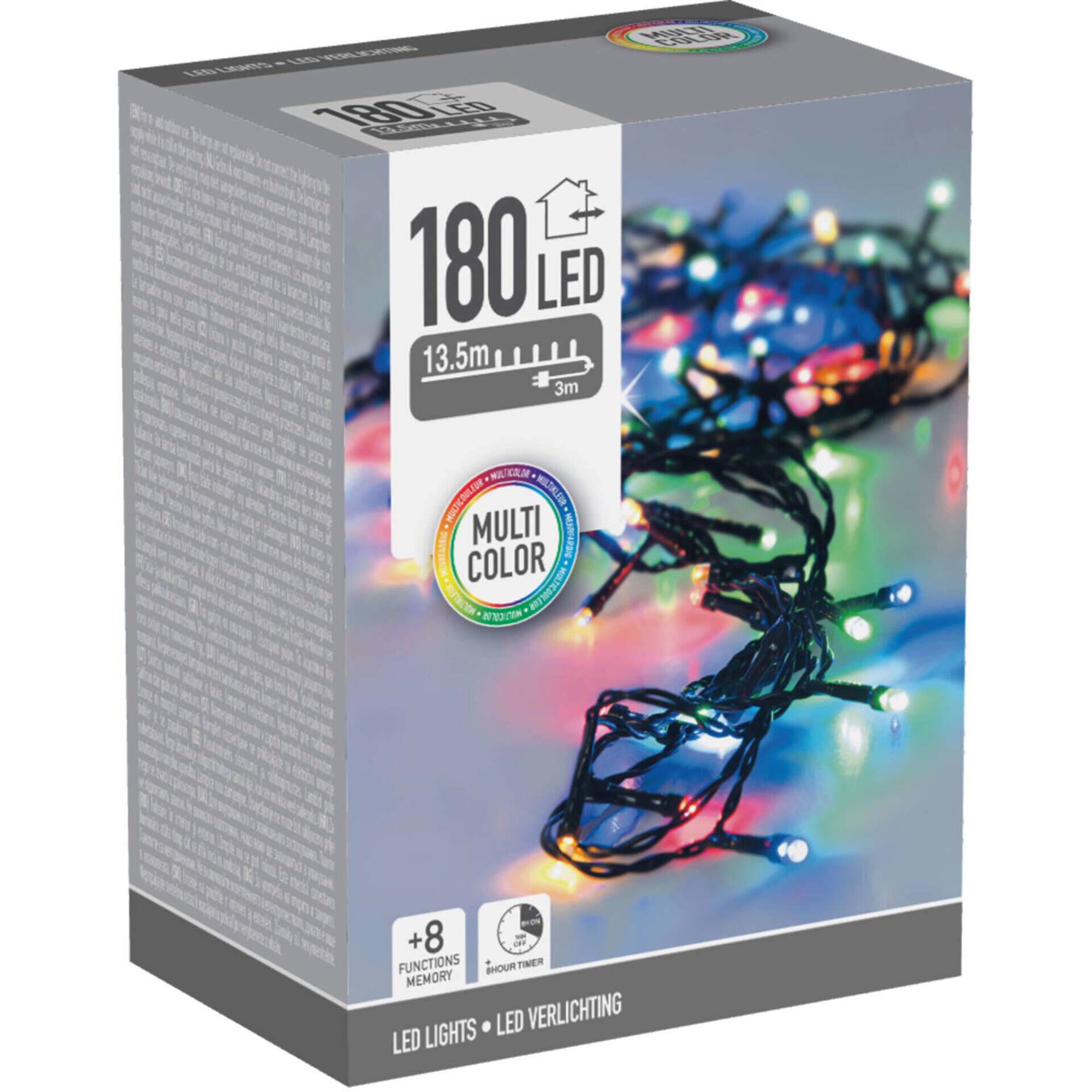Conjunto 180 Luzes Led Coloridas 8 Fun&ccedil;&otilde;es
