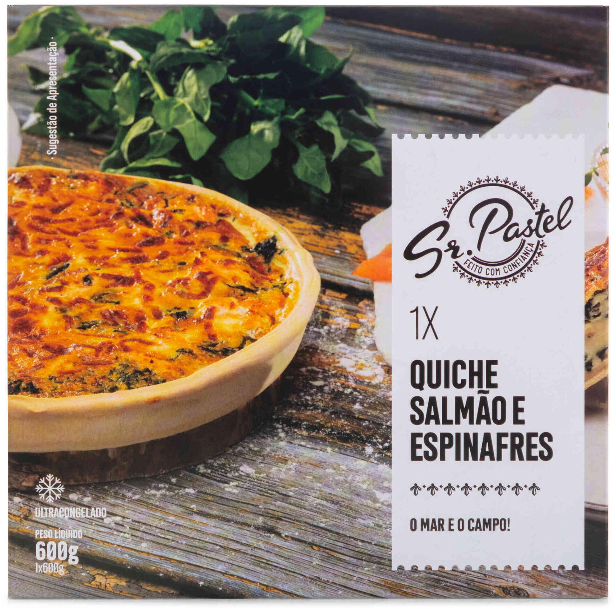 Quiche de Salm&atilde;o e Espinafres Sr. Pastel